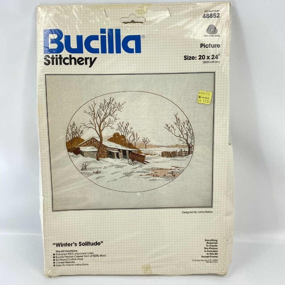 Bucilla Stitchery Vintage Cross Stitch Winters Solitude Kit 48852 New SEALED